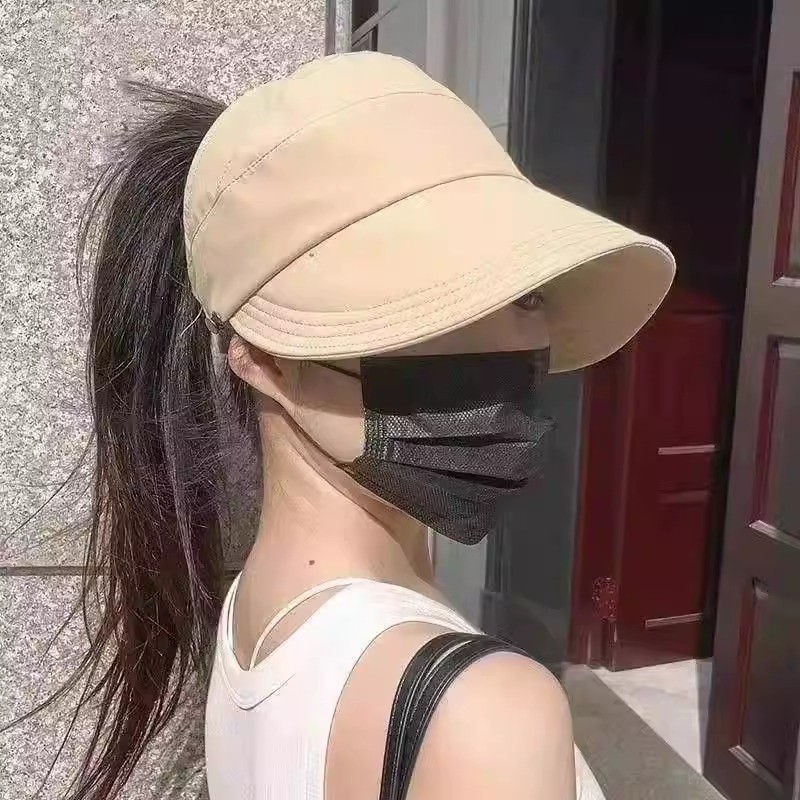 [자외선꼼짝마]로제티카 자외선차단 포니테일 똥머리 챙넓은 선캡 모자 - 상세 이미지 3