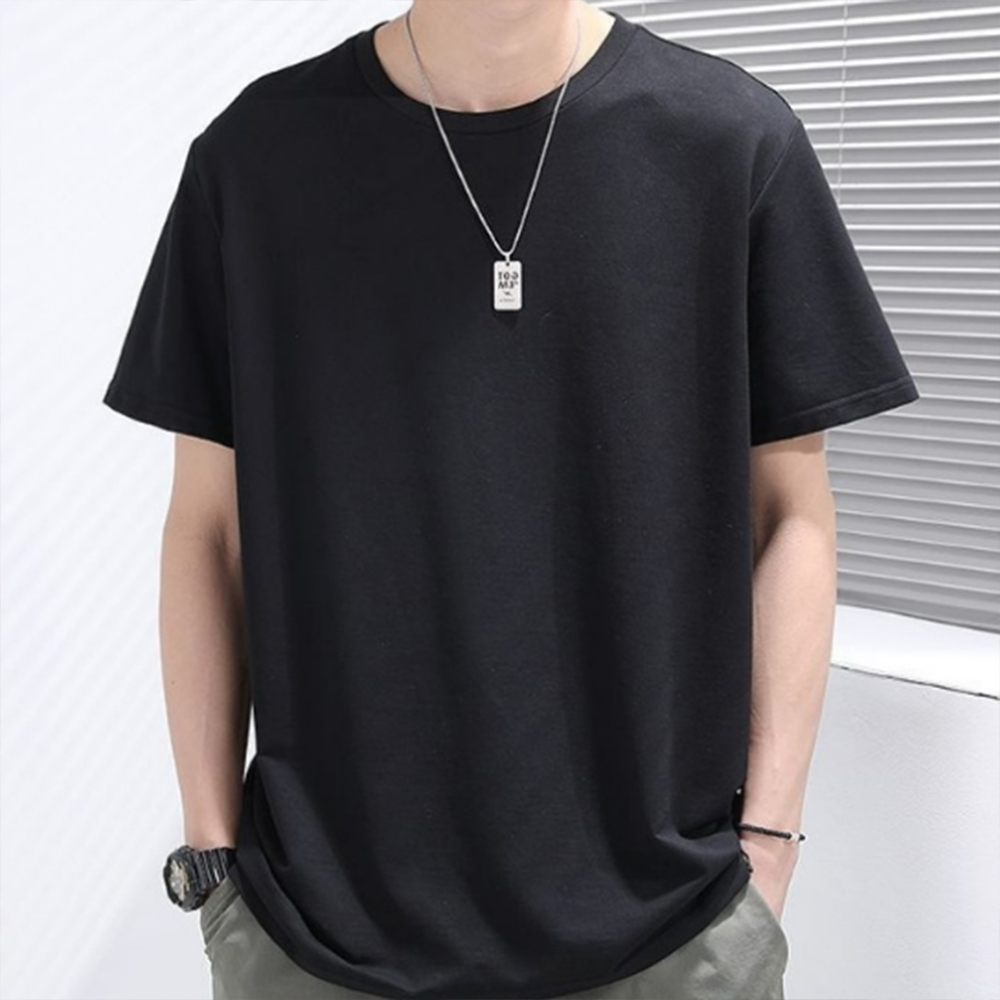 S-4XL 단체 티셔츠 반팔 무지 남녀공용 빅사이즈 주문 제작 티 기본 반티 체육대회 - 상품 이미지