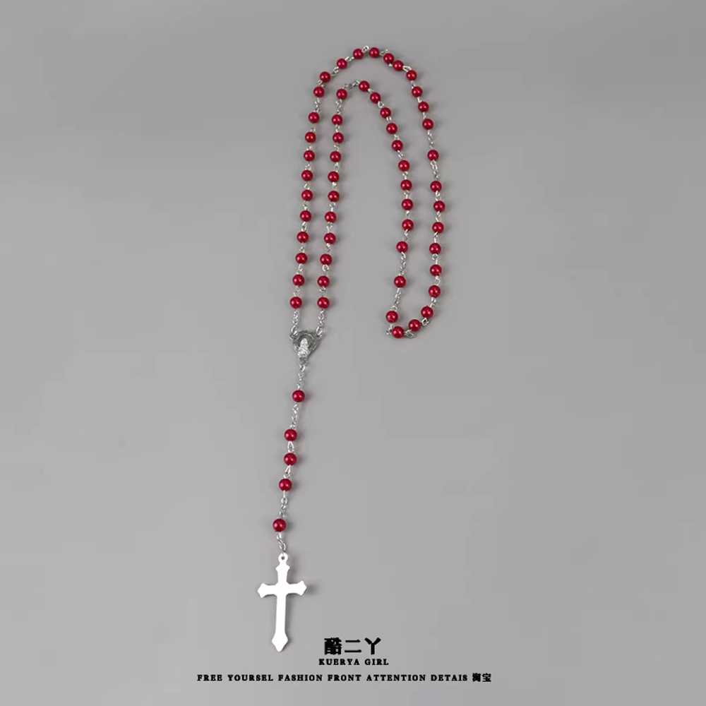 묵주목걸이 크로스 쥬얼리 구슬 비즈 체인 가톨릭 - 상세 이미지 5