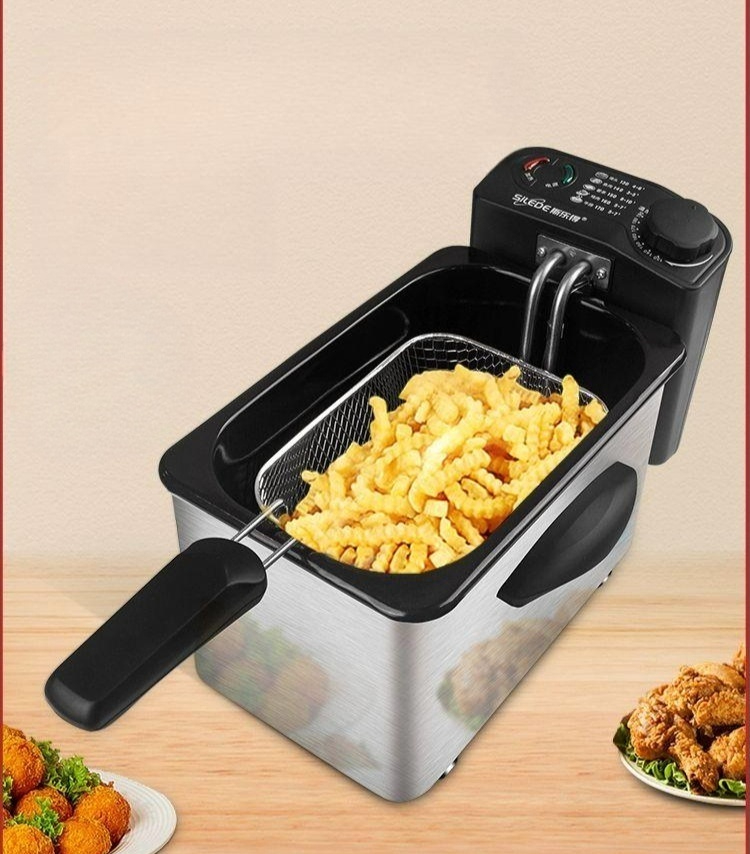 스레드 다기능 전기 전기 튀김기 가정용 소형 미니 기계 2.5L 에나멜
