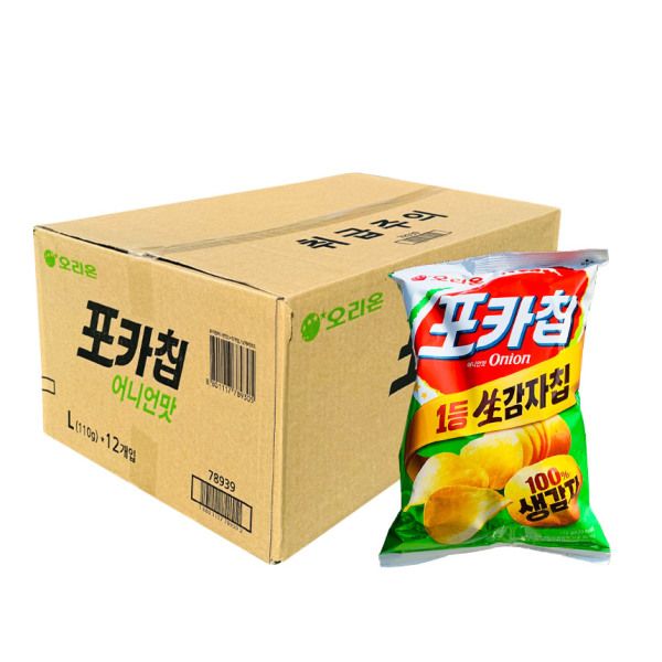 다파라하우스 오리온 포카칩 어니언맛 110g 12개 1박스 한박스 대용량 양파 맛 햇 감자 생일 파트 스낵 과자 588254 : 다팔아하우스
