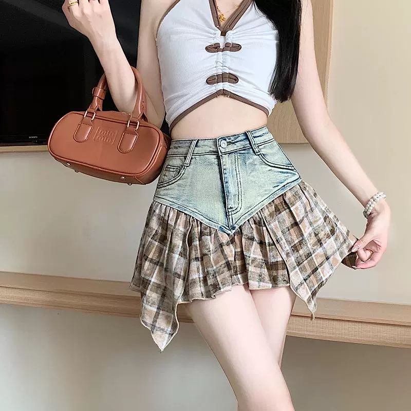 언발란스 데님스커트 방송댄스 치마 라인댄스복 라틴댄스복 - 상세 이미지 5