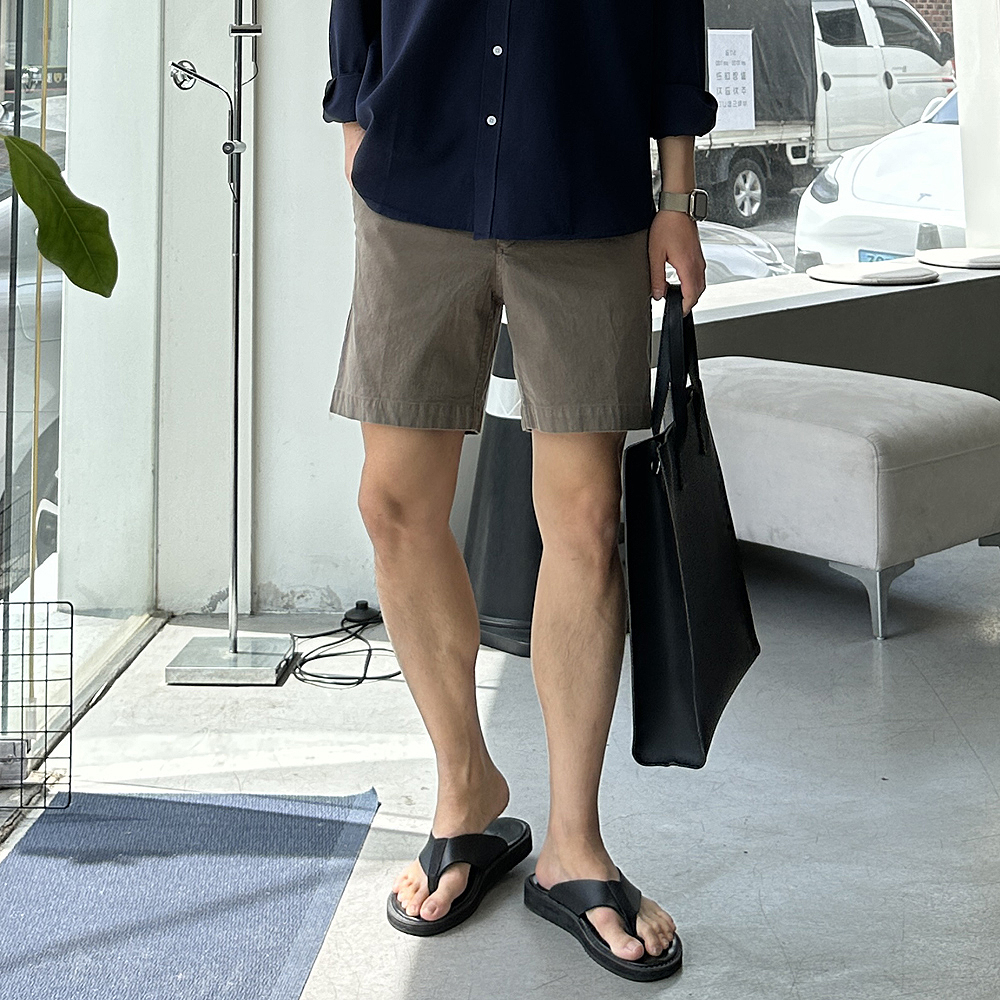 남자 반바지 빅사이즈 밴딩 스판 면 5부 반바지 남자바지