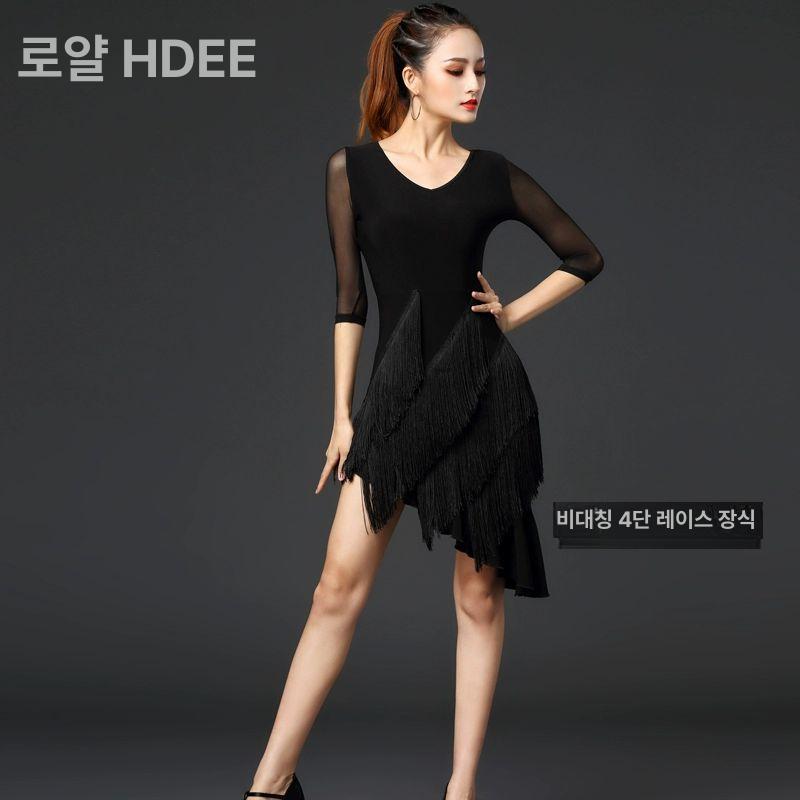 댄스스포츠 원피스 무대의상 라인 라틴 댄스복 모던 공연 줌바 - 상세 이미지 3