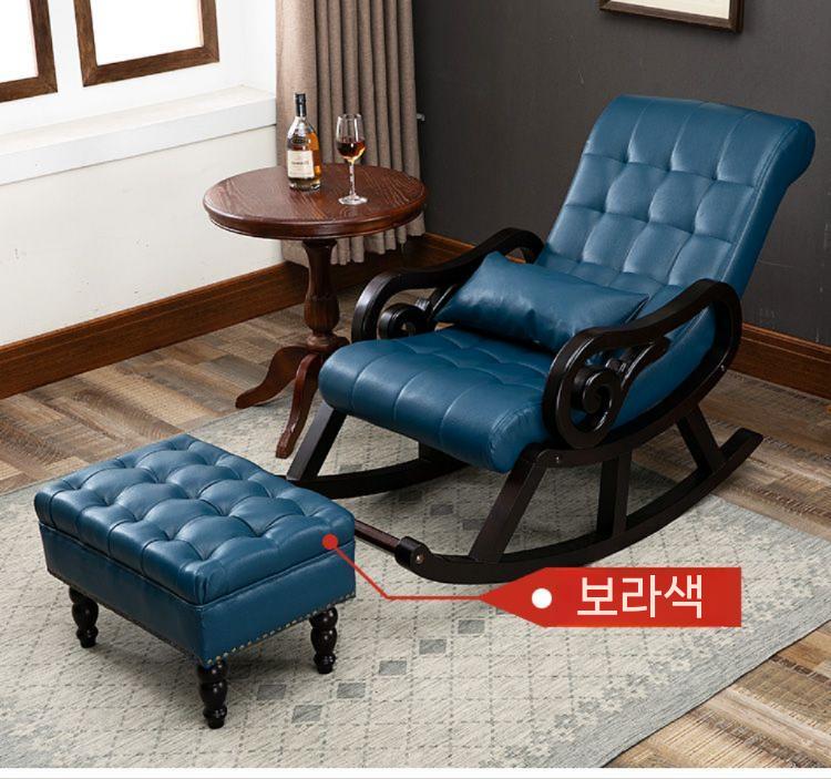 원목 흔들의자 세탁 거실 갈색 가능 엔틱 이동식 - 상세 이미지 3