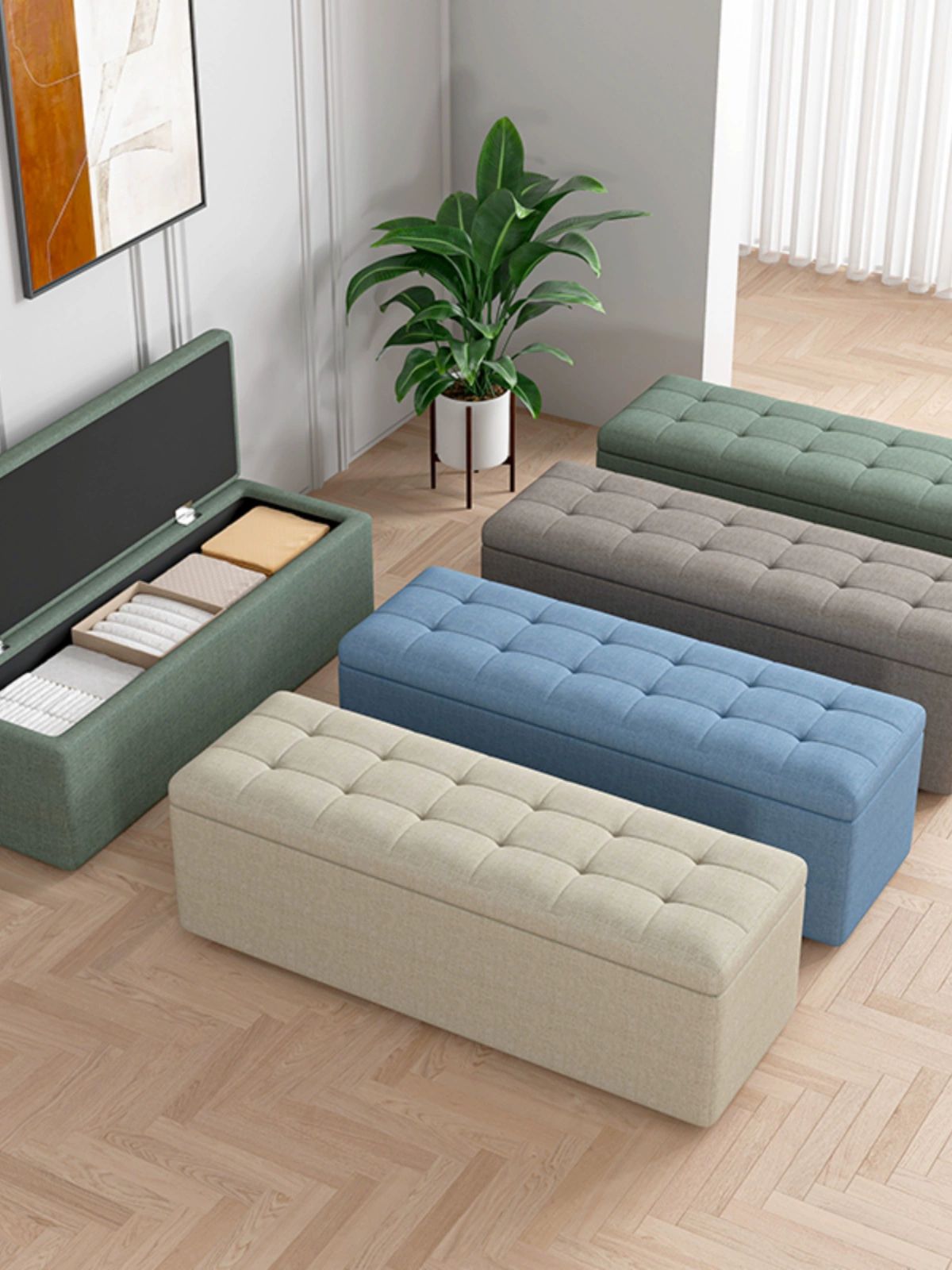 신발 수납 벤치 벤치쇼파 현관 가정용 북유럽 스타일 직사각형 짙은 파랑색 마감