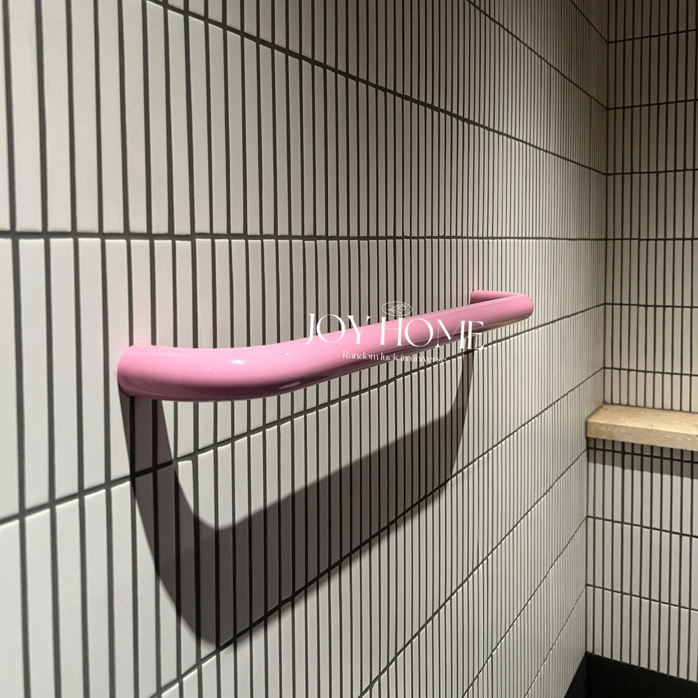 컬러 수건걸이 타올 욕실선반 인테리어 거치대 용품 화장실 (스텐)레드60cmX12cm - 상품 이미지