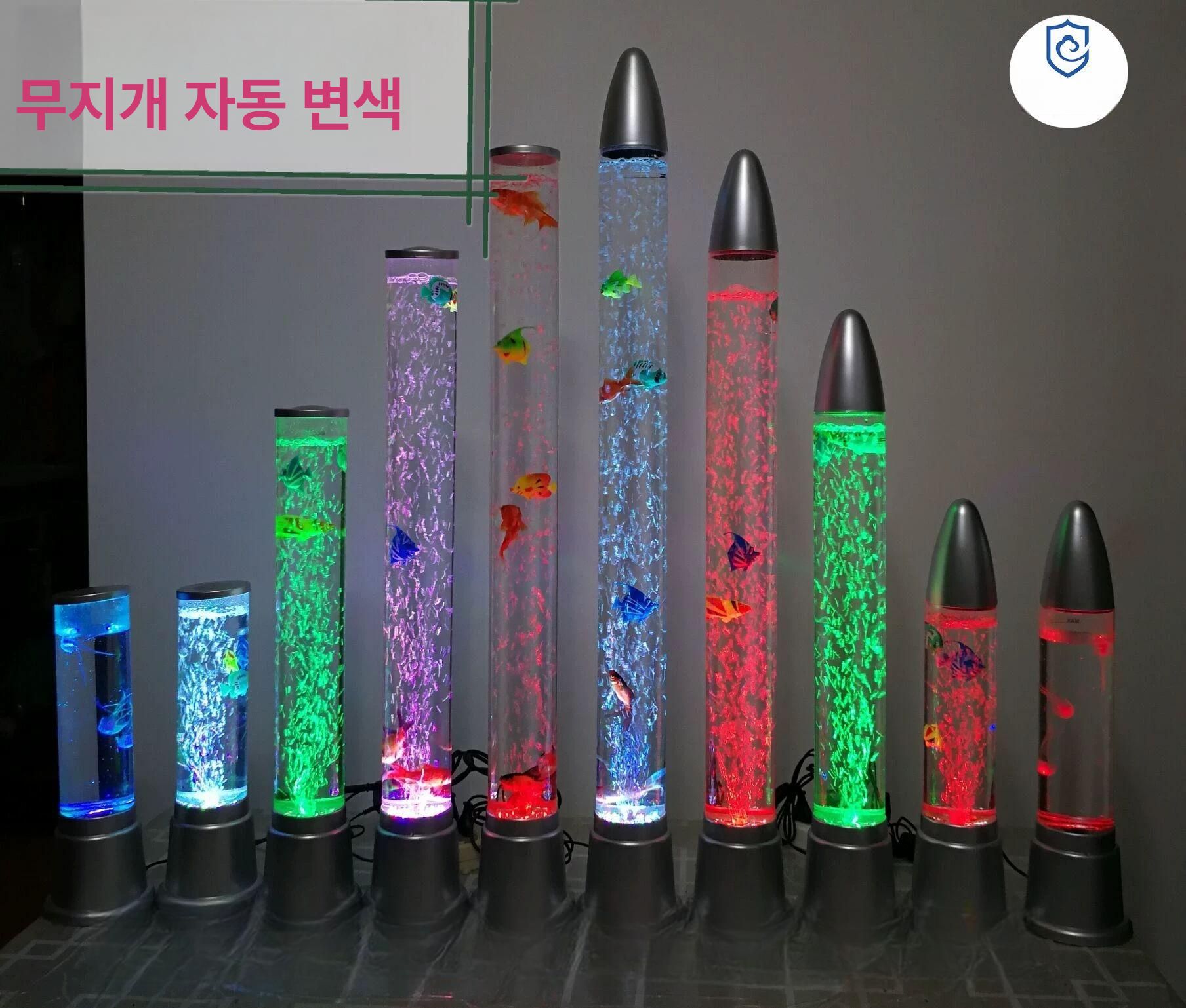 물기둥일자조명 플로어램프 컬러조명 인테리어 호텔 플랫 헤드 95cm 물고기 3마리 플라스틱 물고기 6개 추가 구매시 9.90위안 - 상세 이미지 2