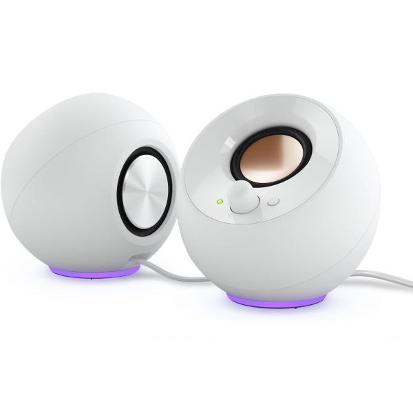 Creative 크리에이티브 페블 SE 미니멀리스트 20 USB-C 파워 PC 스피커 RGB 조명 35mm AUX 인 최대 44W RMS 출력 컴퓨터 및 노트북용... 