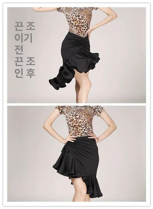 여성 라틴댄스복 하의 치마 라인댄스복 스윙댄스 스커트 - 상세 이미지 4