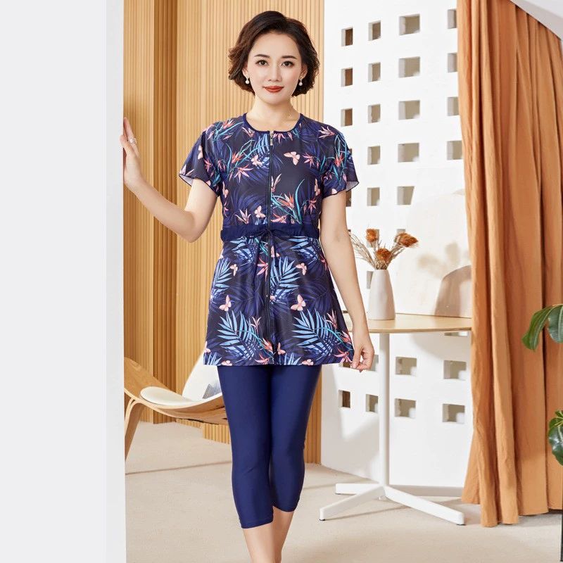 엄마 래쉬가드 중년 수영복 50대 60대 실내 할머니 아줌마 - 상세 이미지 2