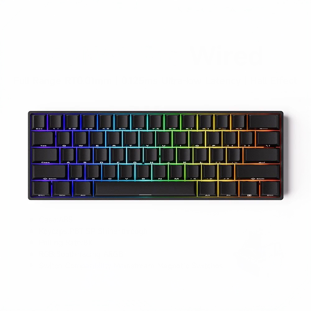 FUN 60 Pro 8K 자석축 키보드 래피드 트리거 발로란트 리듬게임 용 기계식 키보드