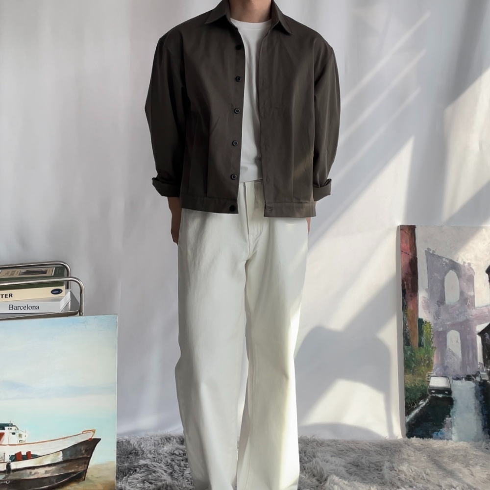 남자 화이트진 빽바지 백바지 코튼팬츠 - 상세 이미지 5