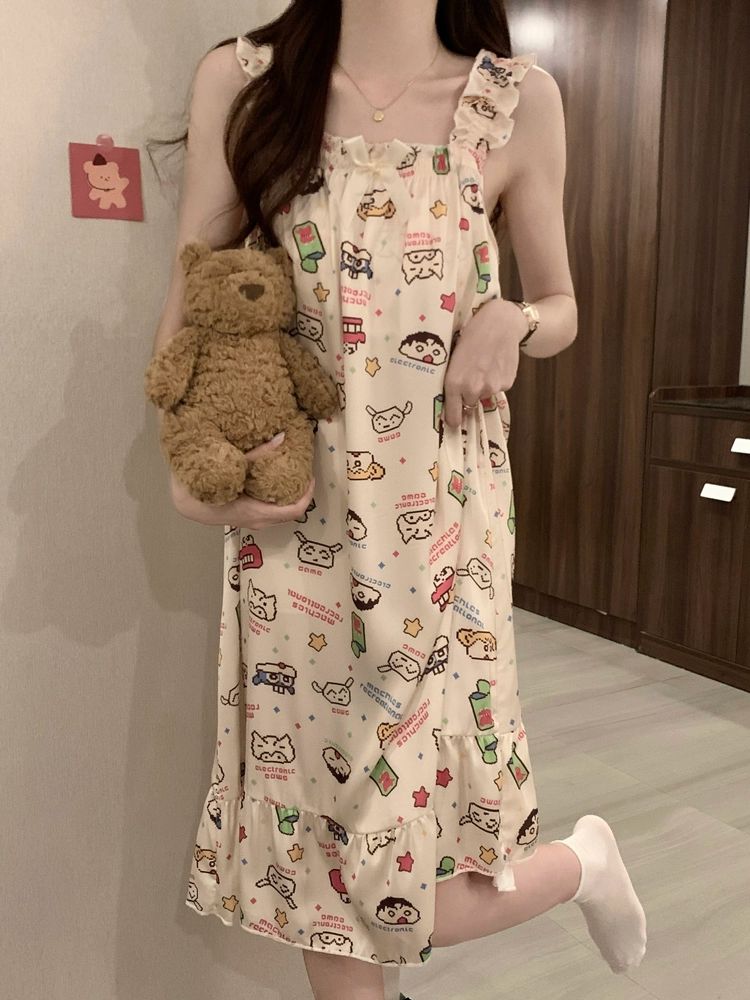 여름 실크잠옷 나시 집에서입는옷 민소매 시원한 - 상세 이미지 5
