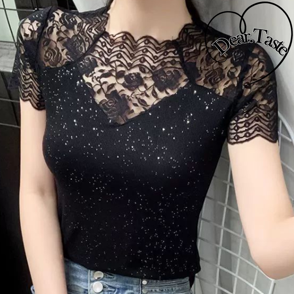 탱고복 라틴 살사 왈츠 자이브 반팔 옷 라인댄스복상의 레이스 자수 - 상품 이미지