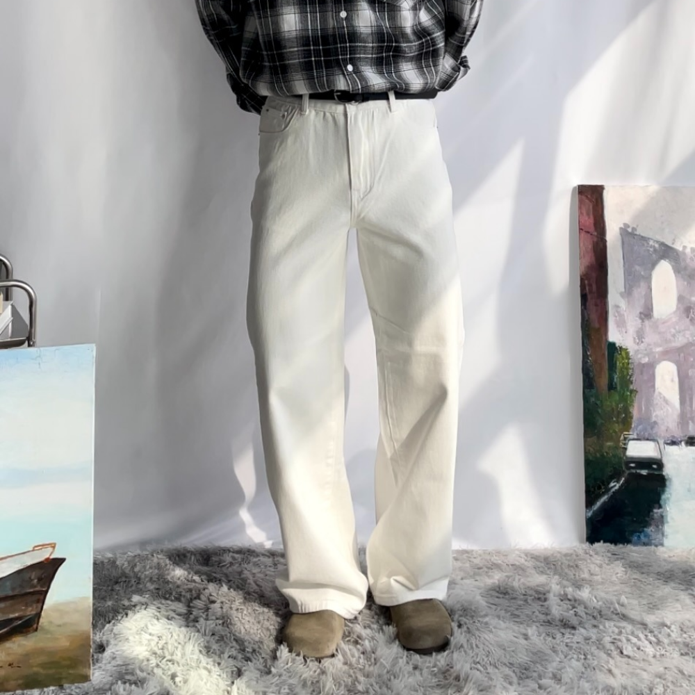 남자 화이트진 빽바지 백바지 코튼팬츠 - 상세 이미지 2