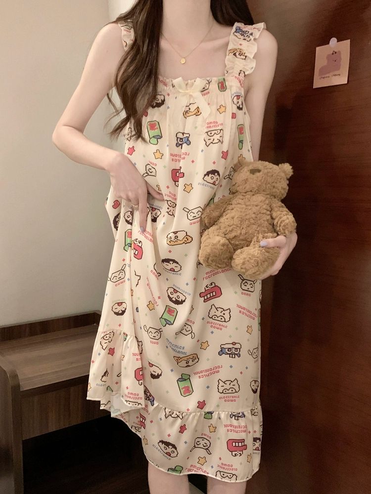 여름 실크잠옷 나시 집에서입는옷 민소매 시원한 - 상세 이미지 4