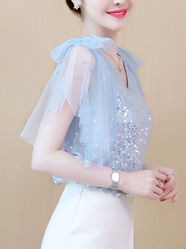 줌바복장 반팔 라인댄스복 라틴댄스복 상의 에어로빅복 - 상세 이미지 2