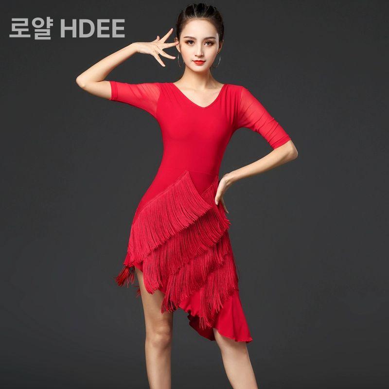 댄스스포츠 원피스 무대의상 라인 라틴 댄스복 모던 공연 줌바 - 상세 이미지 5