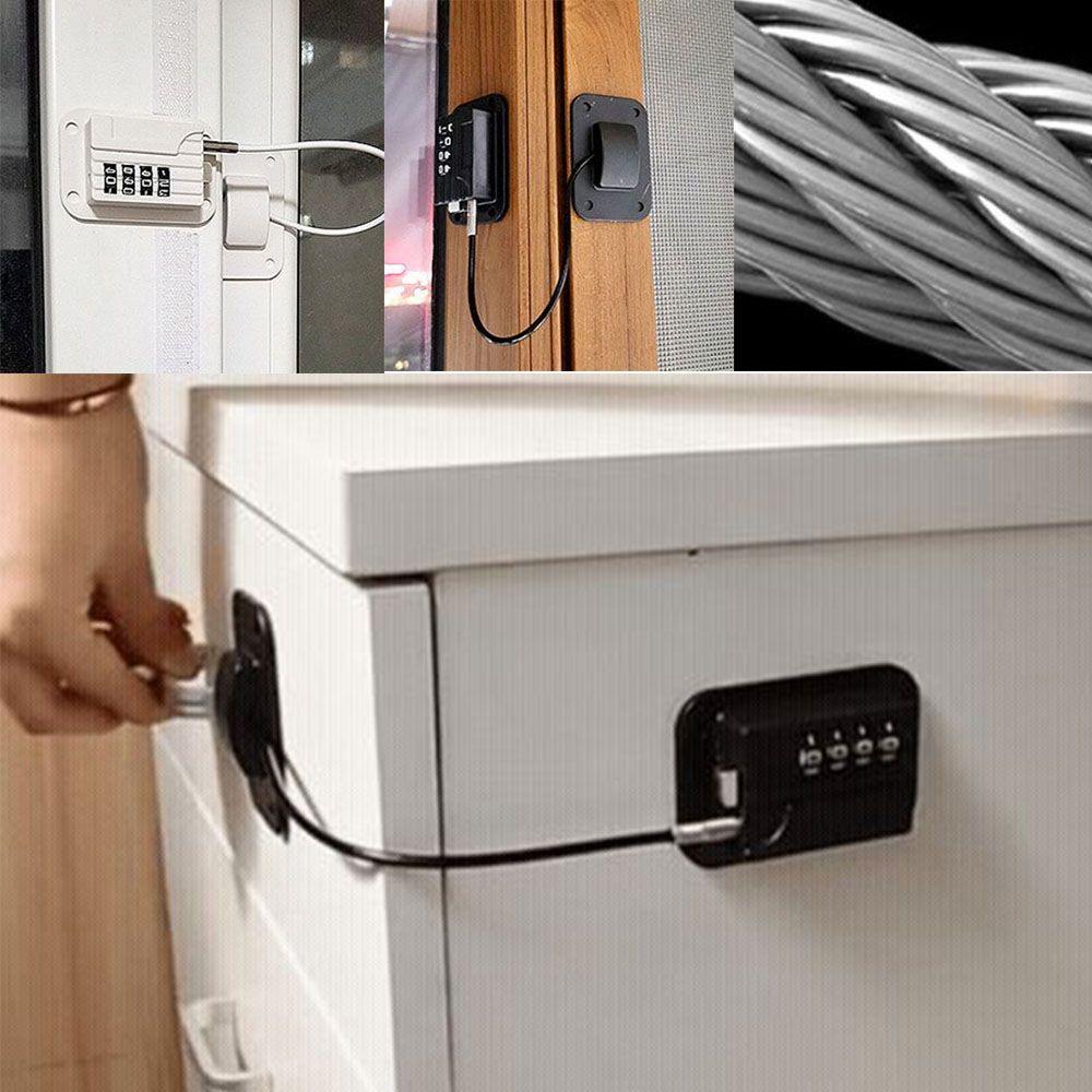 원터치 잠금 자물쇠 다목적 비번 안전 와이어 시건장치