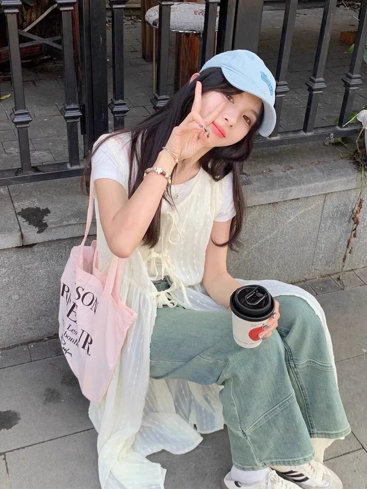 언니네산지직송 안은진 레이스 뷔스티에 원피스 펀칭 롱원피스 5회 레이어드 커버업 - 상세 이미지 5