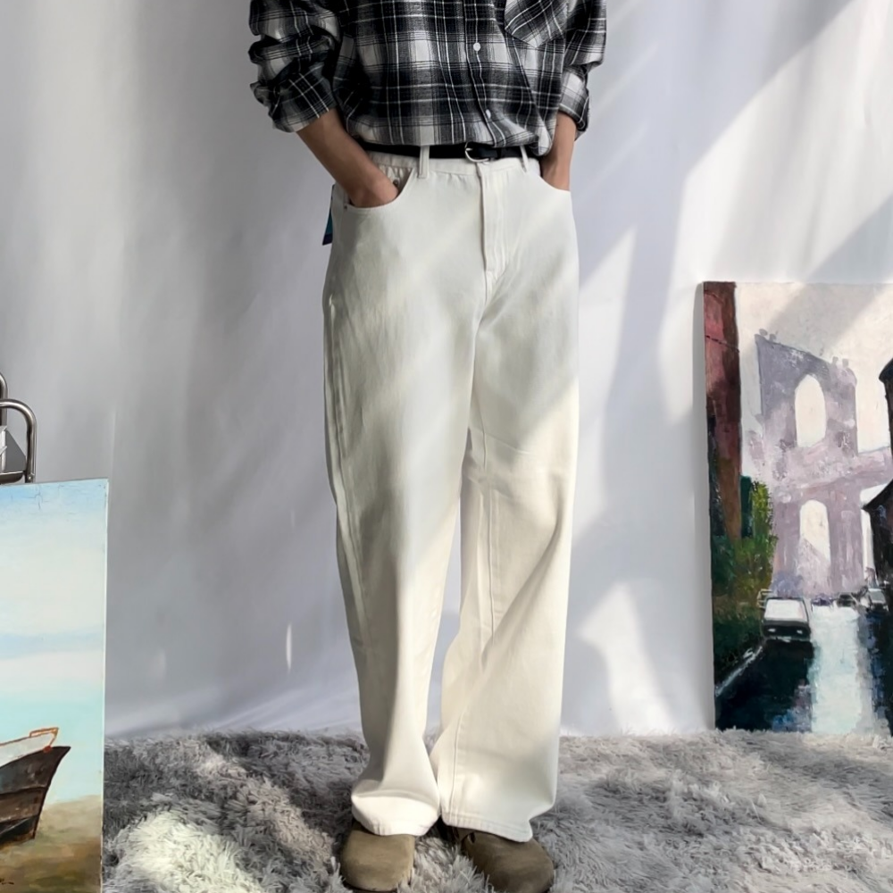 남자 화이트진 빽바지 백바지 코튼팬츠 - 상세 이미지 4