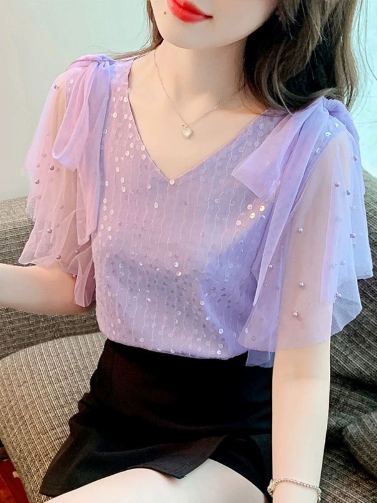 줌바복장 반팔 라인댄스복 라틴댄스복 상의 에어로빅복 - 상세 이미지 5