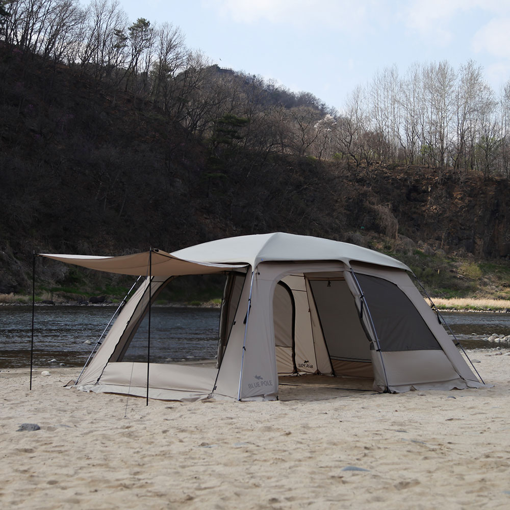 블루폴 브레이브 리빙쉘텐트 거실형 장박 대형 캠핑텐트 TPU창 풀구성 샌드