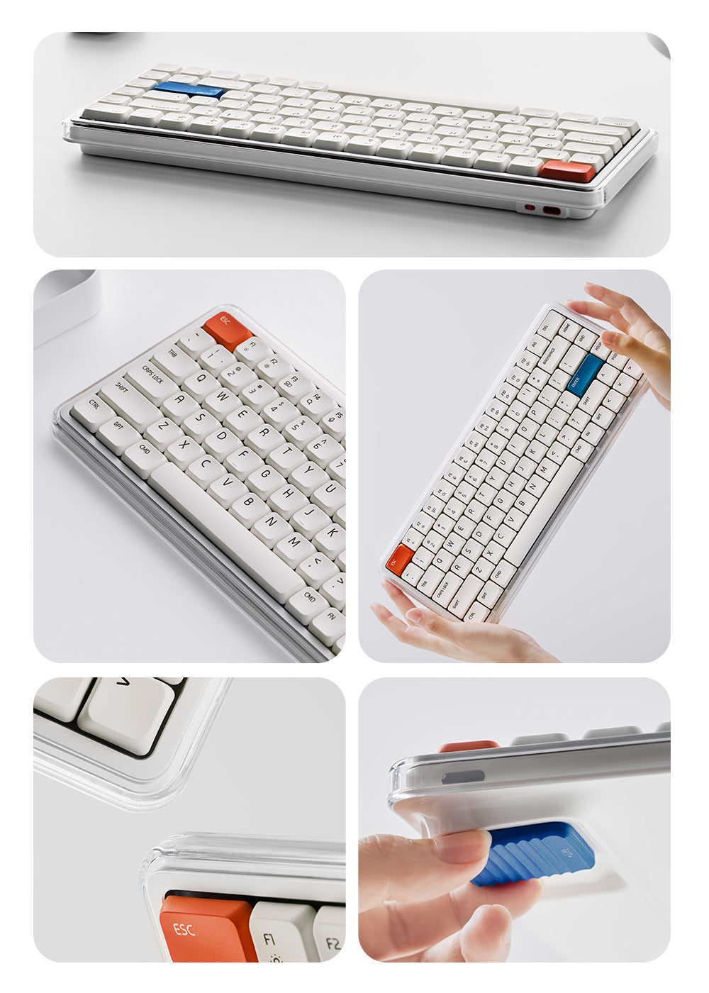 MelGeek O2 멜긱O2 애플 감성 맥 기계식키보드 무선 RGB 로우 프로파일 키보드 트라이 모드 - 상세 이미지 3