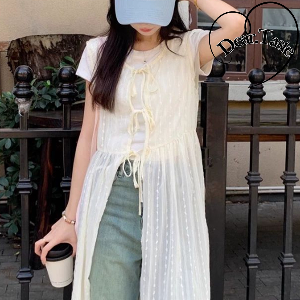언니네산지직송 안은진 레이스 뷔스티에 원피스 펀칭 롱원피스 5회 레이어드 커버업 - 상품 이미지