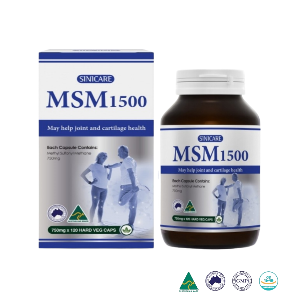 시니케어 엠에스엠 MSM 1500 120캡슐 2개월분 관절 연골 영양제 부모님선물 - 메인 이미지