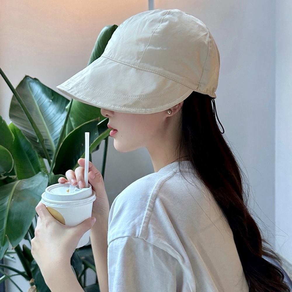 보닛햇 챙 모자 버킷햇 햇빛 가리개 휴양지 스트링 캡 - 메인 이미지