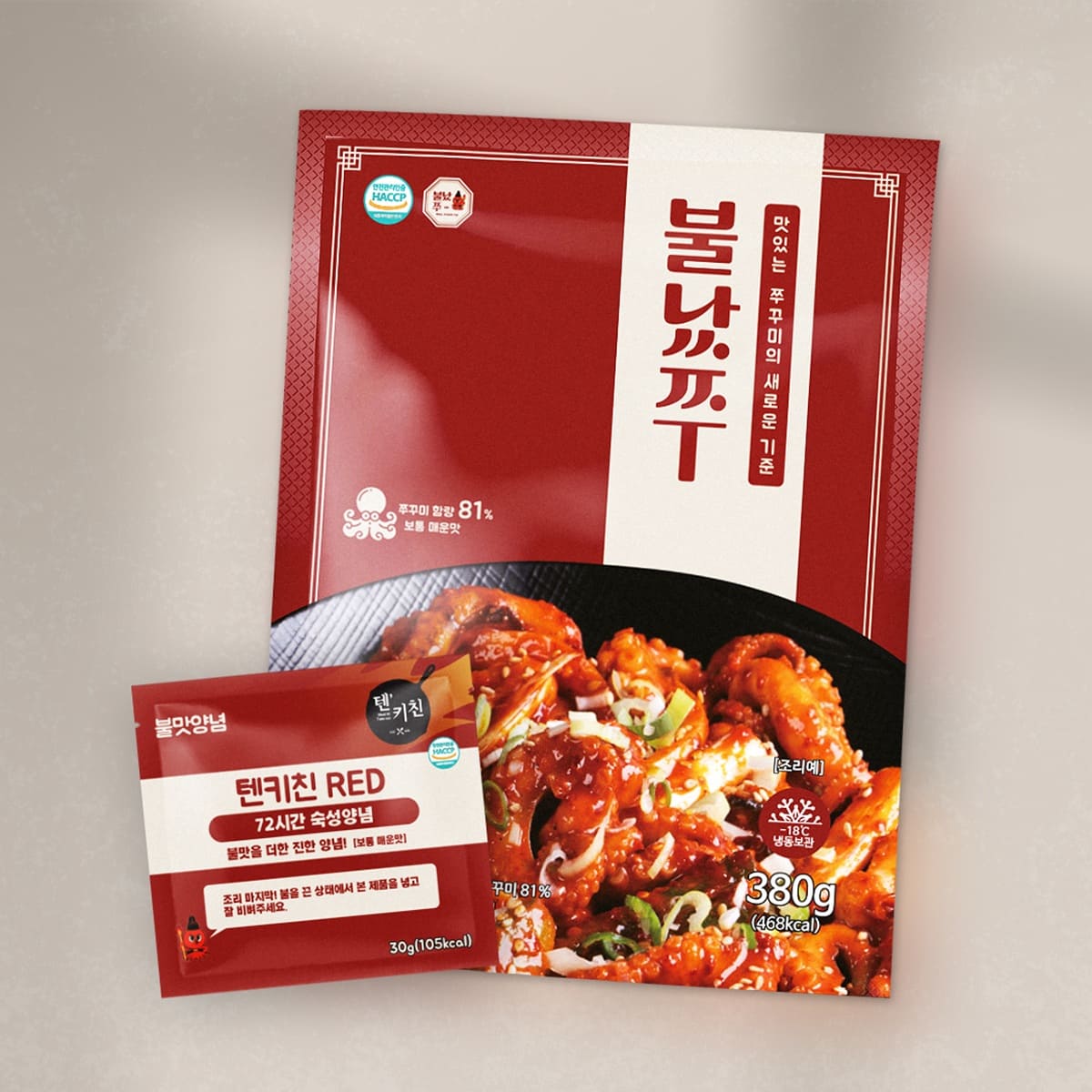 불났쭈 양념 쭈꾸미 380g(추가소스 30g포함) x 7팩, 총 2.66kg
