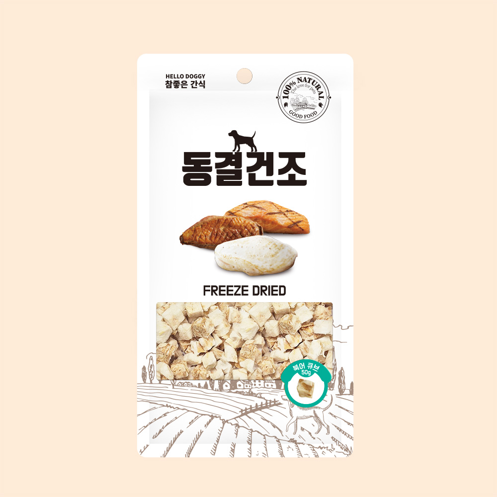 헬로도기 강아지동결건조간식 북어트릿 미니트릿 북어큐브, 50g, 1개 - 상세 이미지 2