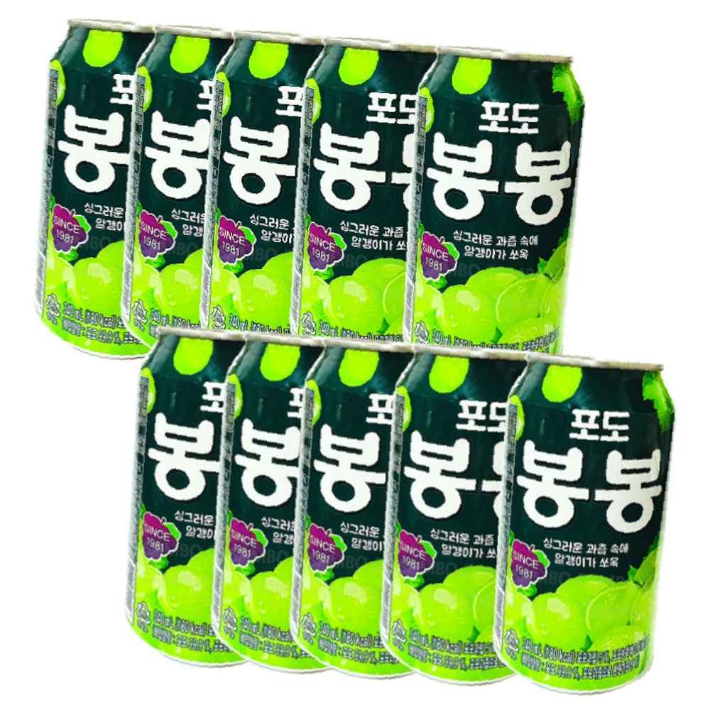 포도맛쥬스 봉봉캔음료(340ml) 포도음료 포도봉봉 해태포도봉봉 10캔 : 백호 스토어