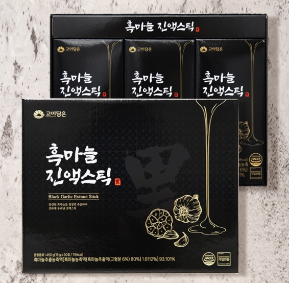 흑마늘 진액스틱 30포 발효 통 흙마늘 즙 추출 농축액 국내산 멜라노이딘 폴리페놀 셀레늄 - 상세 이미지 2