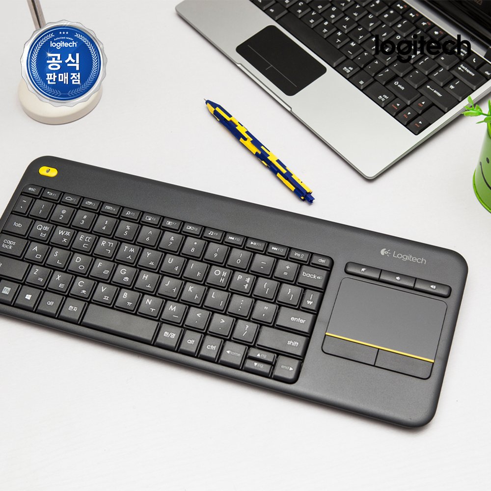로지텍코리아 공식 K400 Plus Wireless 터치패드 무선 키보드 - 상품 이미지