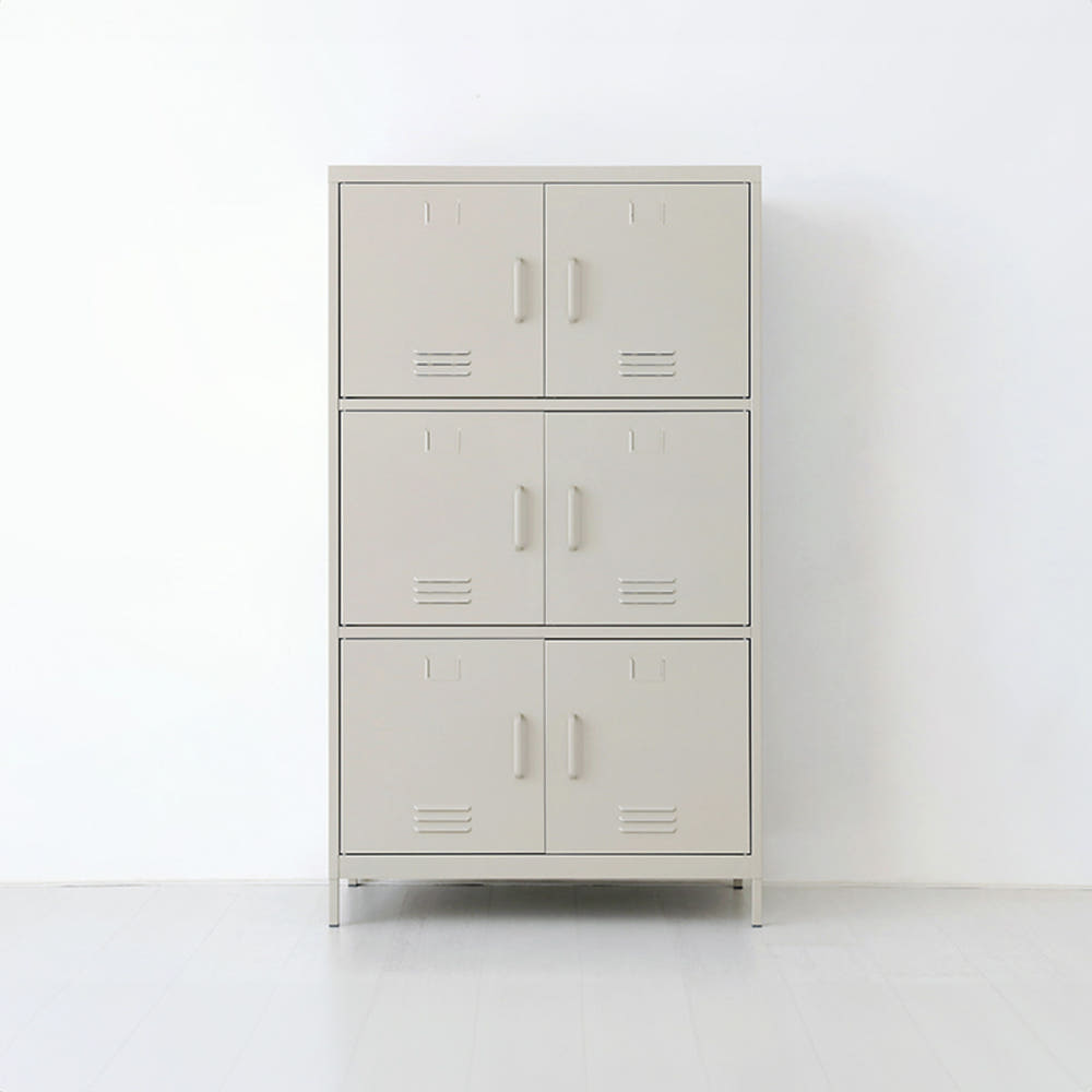 MKB 캐비넷 6문 수납장 9131600 913x460x1600mm, 3단, 솔리드베이지 8524.8629 - 메인 이미지