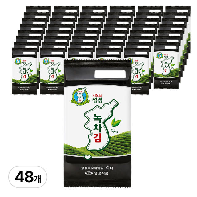 지도표 성경김 녹차 식탁김 재래 조미 도시락 맛있는 김 12봉 4개