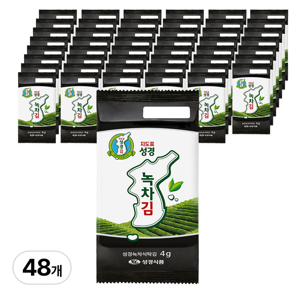 주식회사 성경식품 지도표 성경김 녹차 식탁김 재래 조미 도시락 12봉 4개