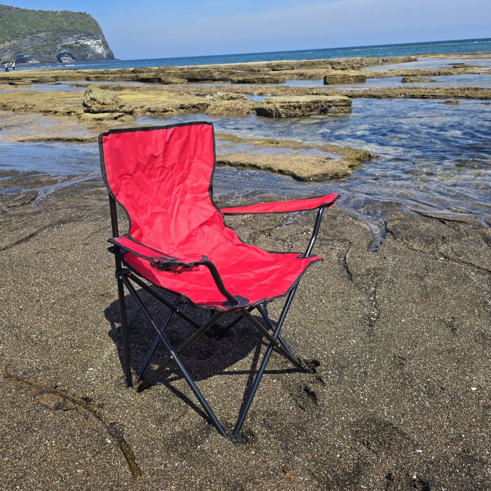 [팔걸이 캠핑의자] 접이식 야외용 컵홀더 포함 레드1개 - 상세 이미지 4