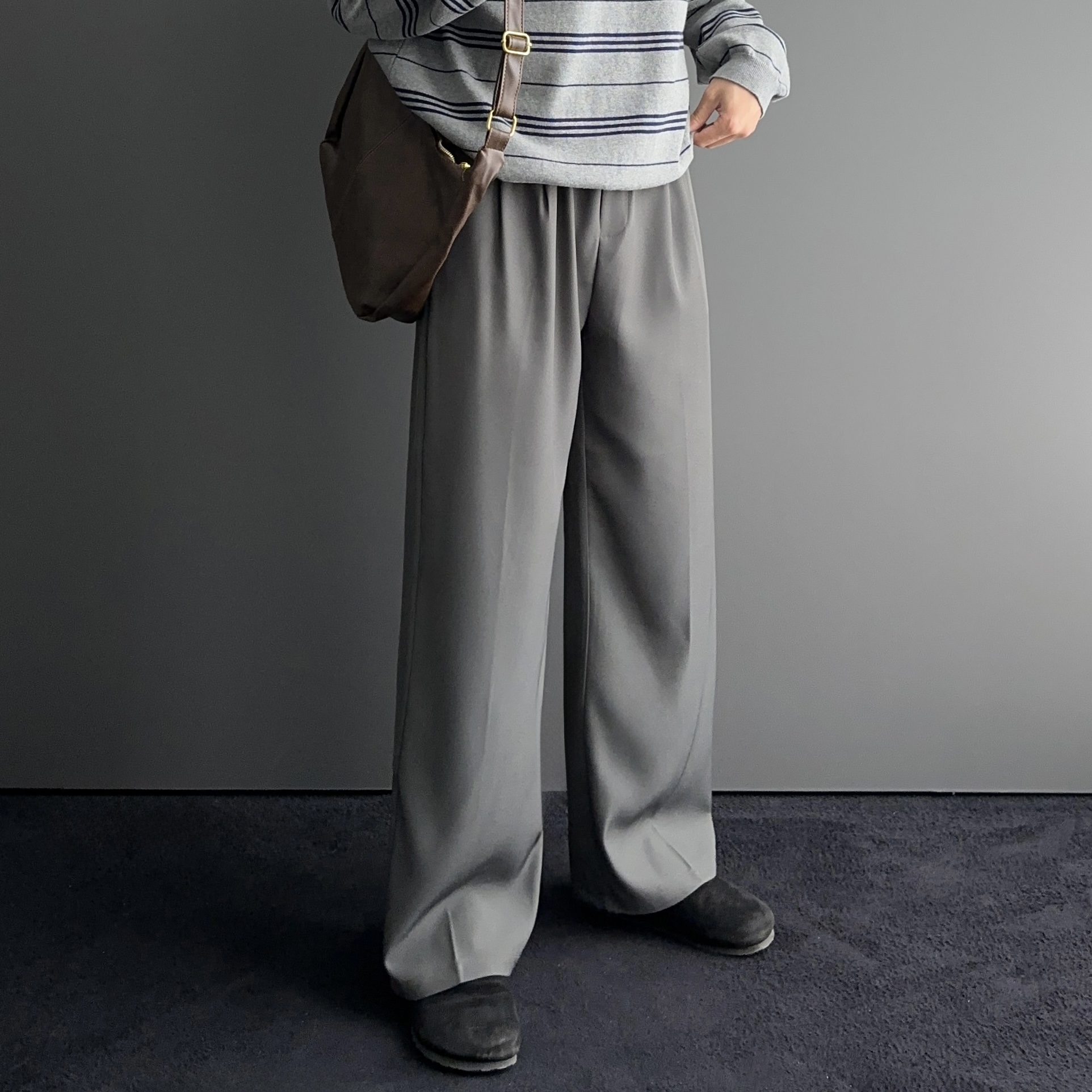 남자와이드슬랙스 남자밴딩슬랙스 여름정장바지 - 상세 이미지 2