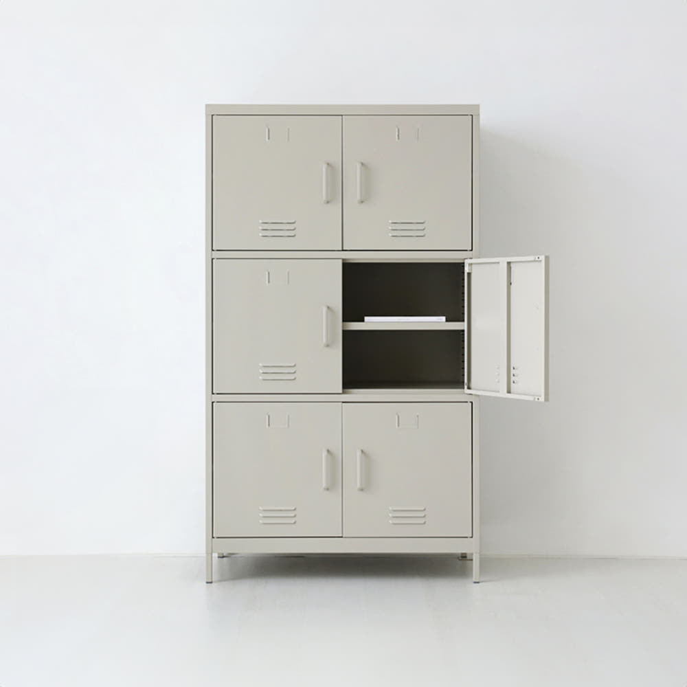 MKB 캐비넷 6문 수납장 9131600 913x460x1600mm, 3단, 레드 7017.3024 - 상세 이미지 4