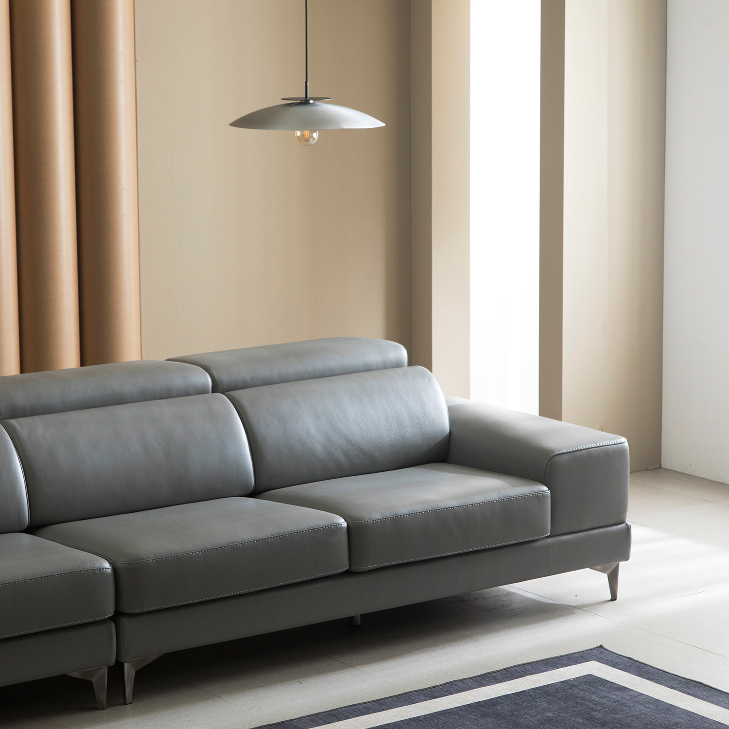 헤르짐머 발트 4인 모듈 이태리 천연면피 가죽 소파