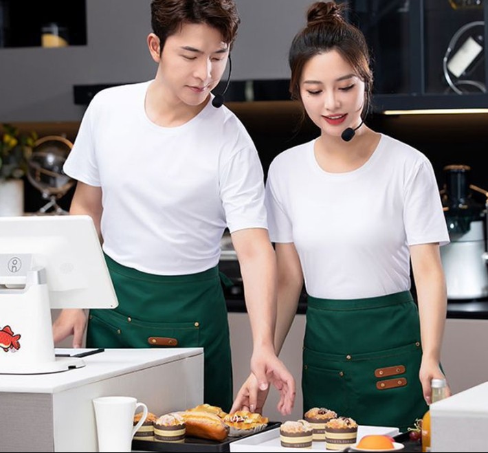 허리 앞치마 카페 유니폼 바리스타 방수 무지 심플 작업용 식당 홀서빙 하프에이프런