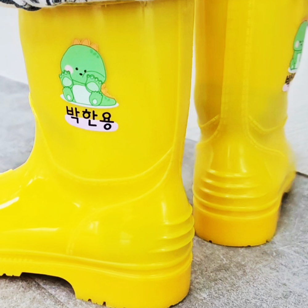 배경없는 방수 네임스티커 UV 투명 이름표 어린이집 흰데이지 귀염체