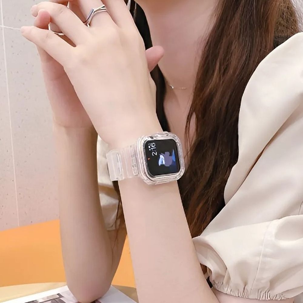 애플워치 투명 스트랩 밴드 메달 방수 실리콘 케이스 커버 시계줄 애차드밀 애플워치 시계줄 줄 이미지 7