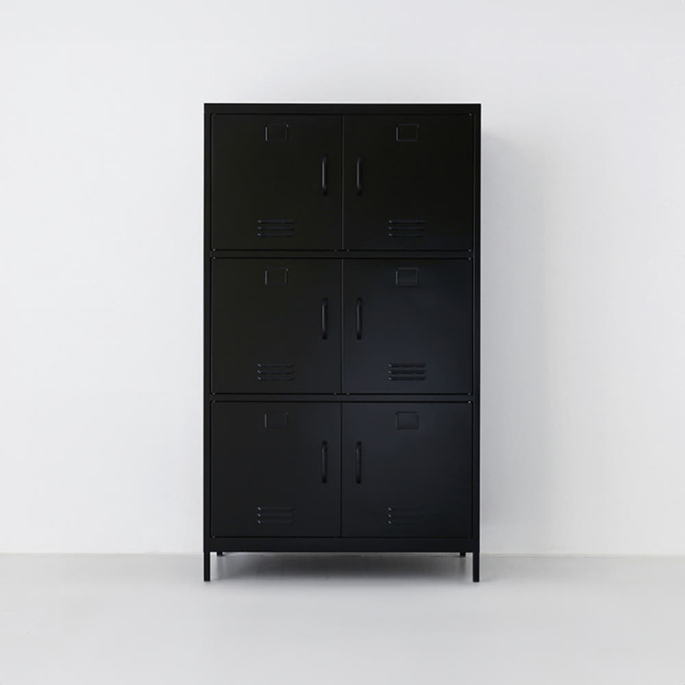 MKB 캐비넷 6문 수납장 9131600 913x460x1600mm, 3단, 블랙 0865.2897 - 메인 이미지