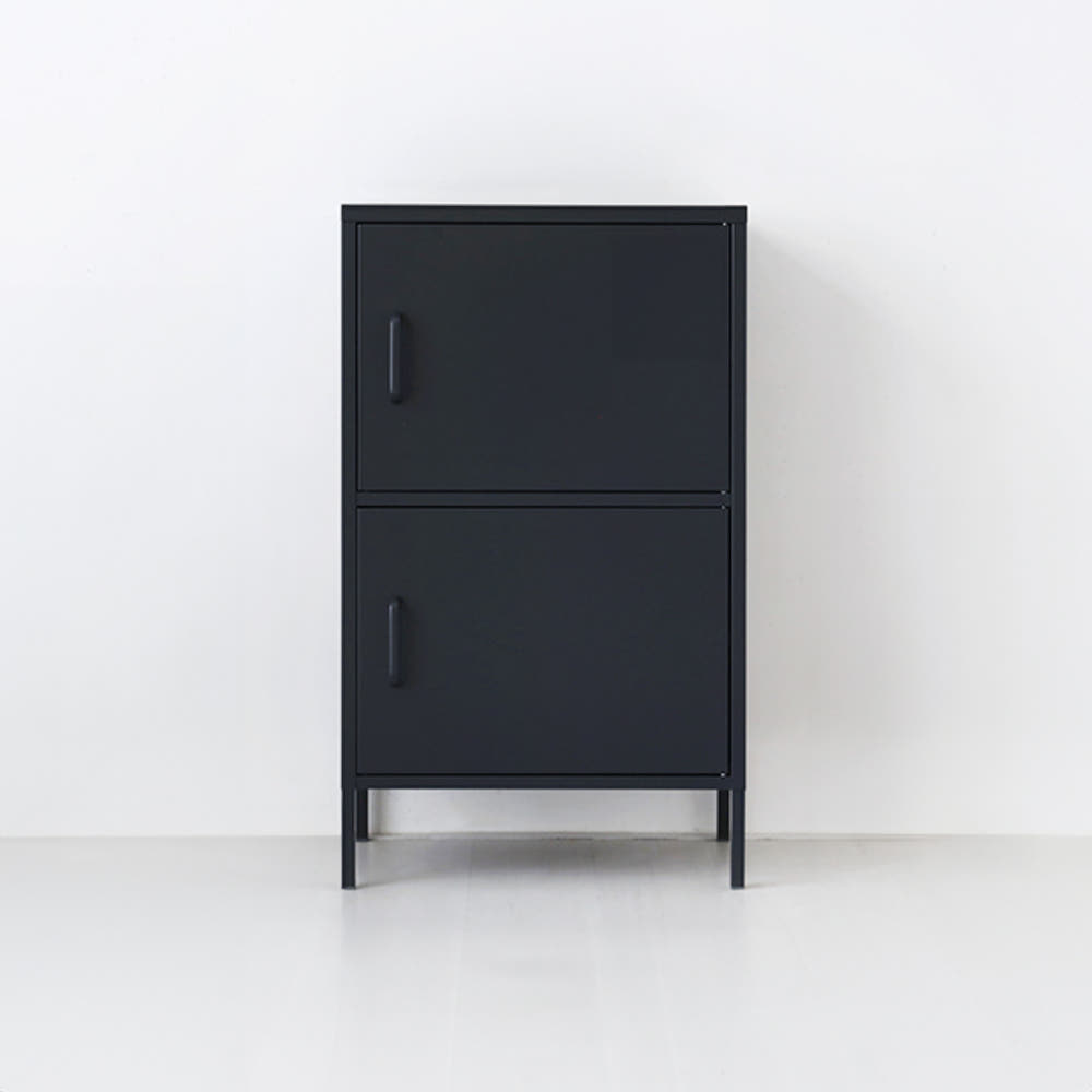 MKB 캐비넷 모던세로 2문 수납장 6001015 600x400x1015mm, 2단, 다크그레이 9581.7329 - 상품 이미지