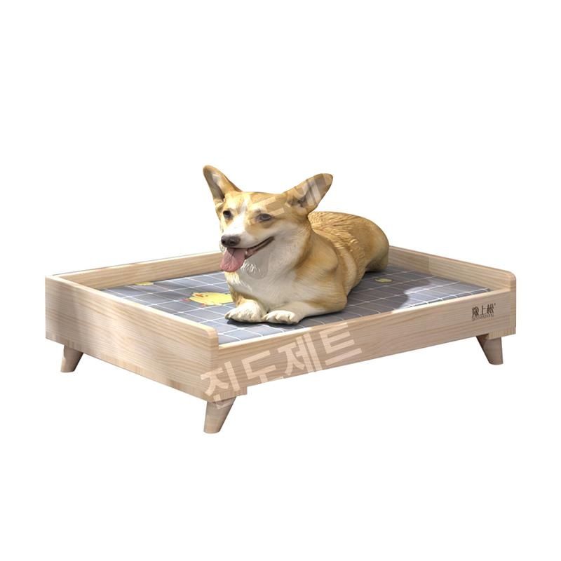 강아지 원목 침대 쿠션 방석 펫베드 우드 해먹 소파 퀸 베어 88x60x18CM - 상세 이미지 5